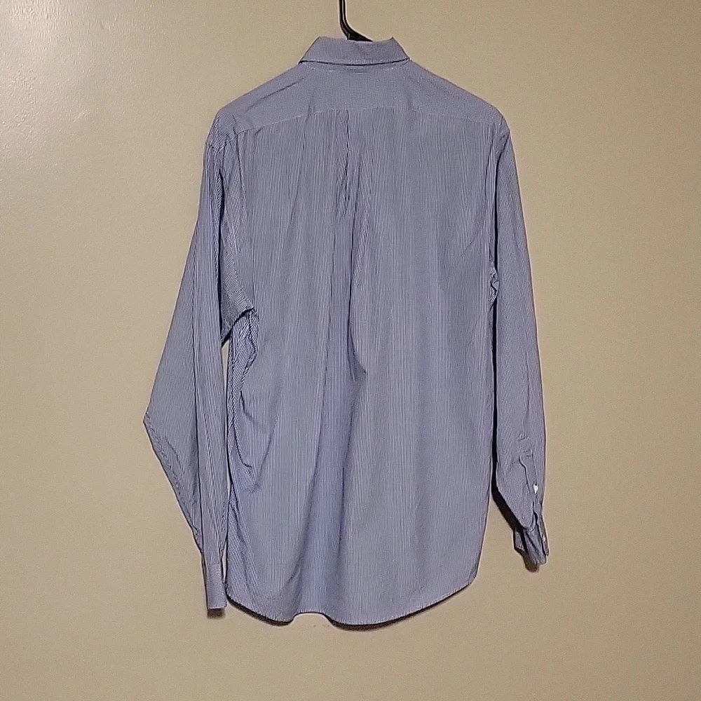 J.‎ Crew Button Down Longsleeve Shirt Blue White Mens Size 15 1/2 35